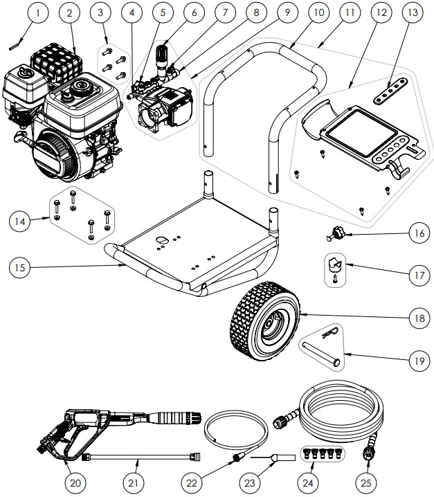 BLACK DIAMOND BD3725 61384 powewr washer SERVICE PARTS